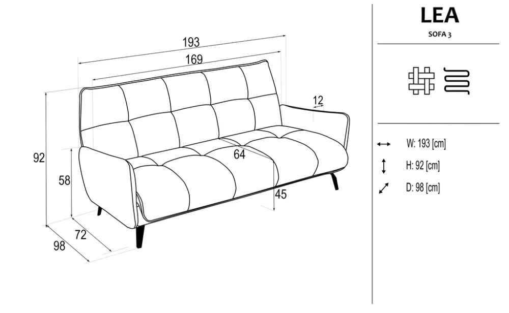 Canapea LEA SOFA 3 - imagine 8