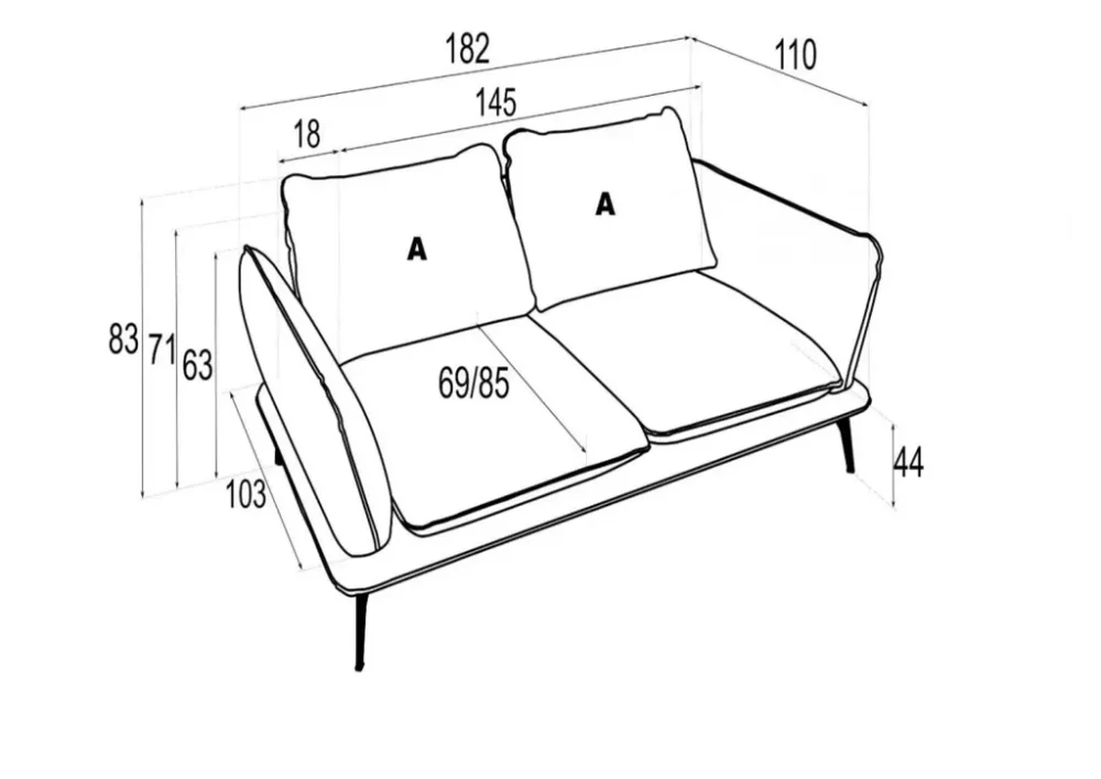 Прямой диван PORTIMAO SOFA 2