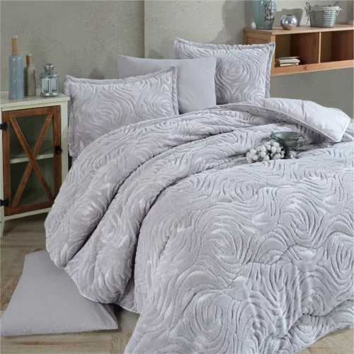 Set de lenjerie de pat cu pătură Reste Grey