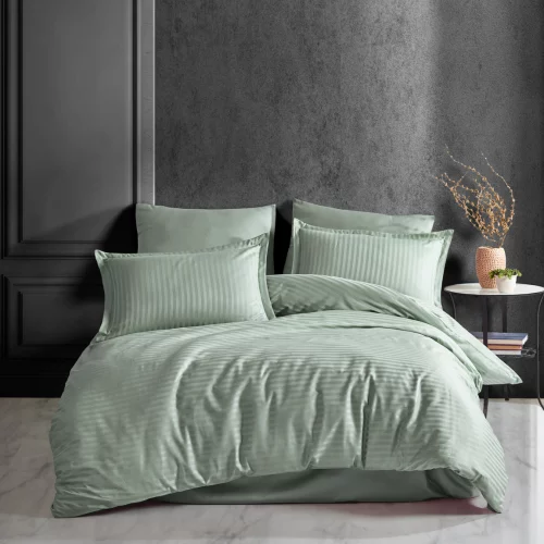 Постельное белье Clasy Stripe Satin Tea Green